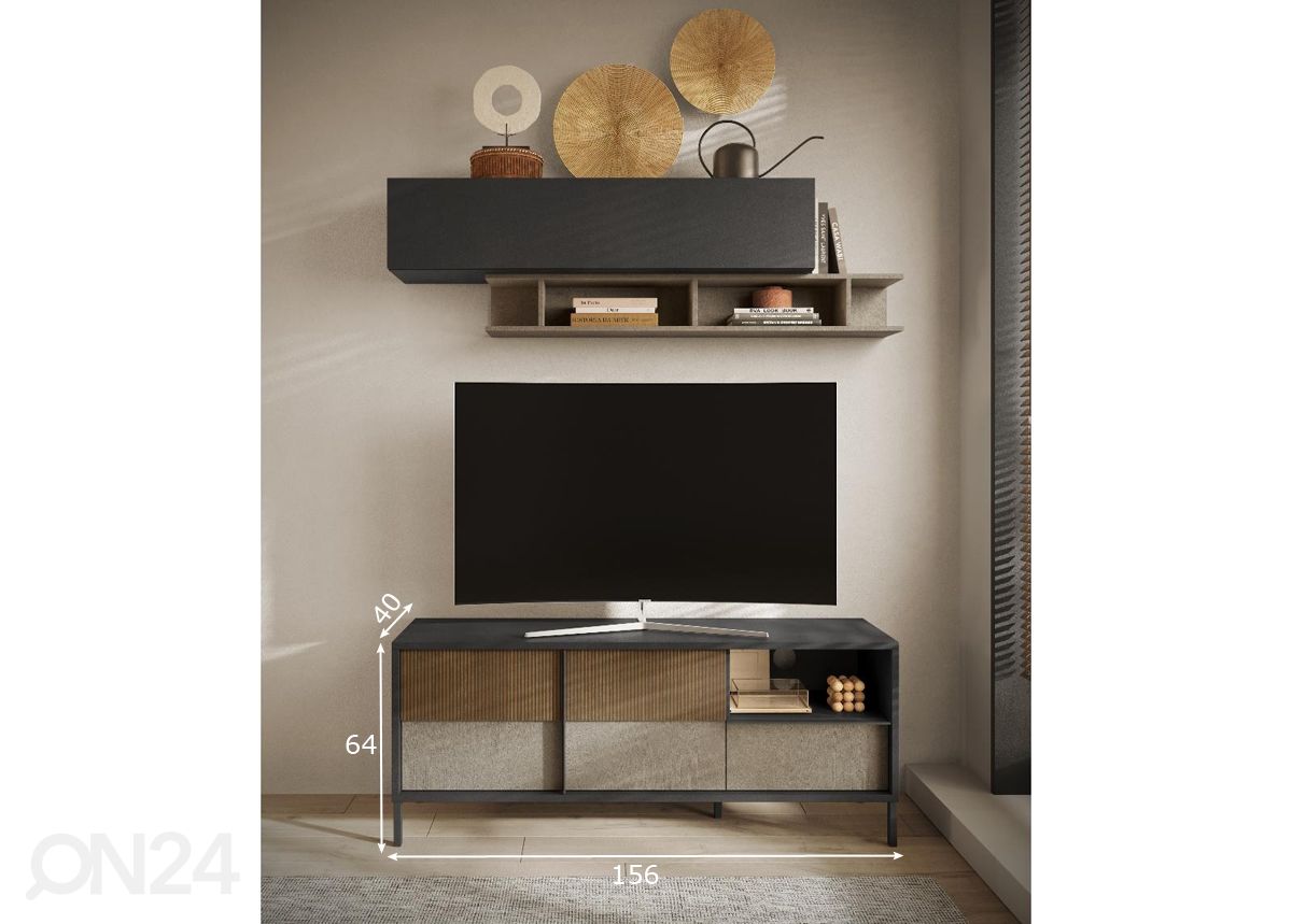 TV-alus Everest 156 cm, beež/mercury suurendatud mõõdud