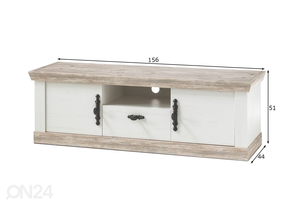 Tv-alus Florenz 156 cm suurendatud mõõdud