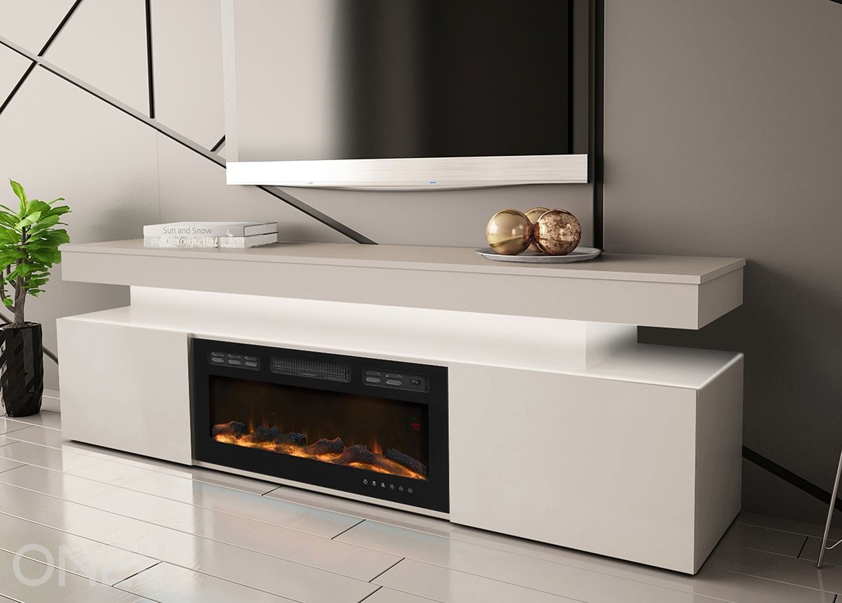 TV-alus Glossa 190 cm + kamin + LED suurendatud