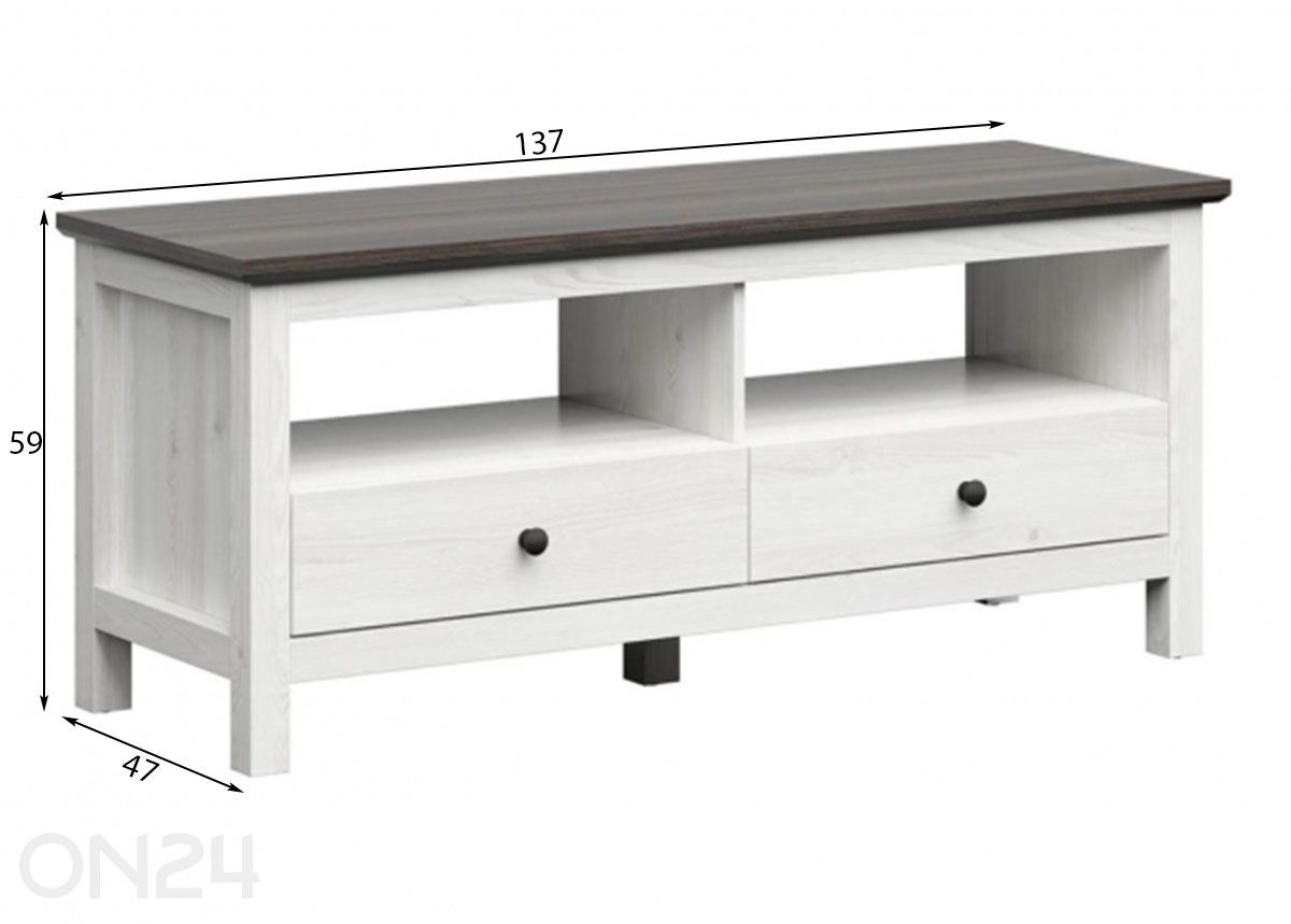 TV alus Hesen suurendatud mõõdud