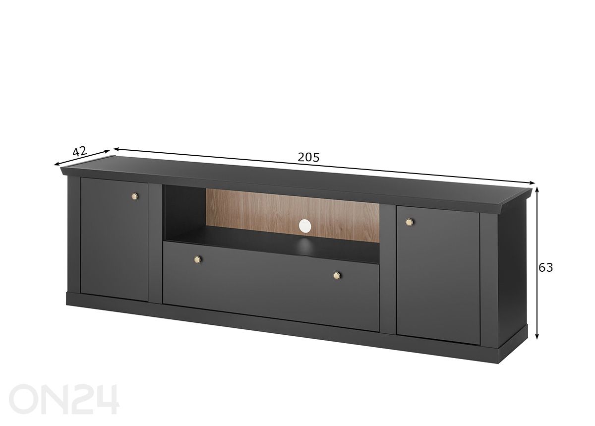 Tv-alus Lincoln 205 cm suurendatud mõõdud