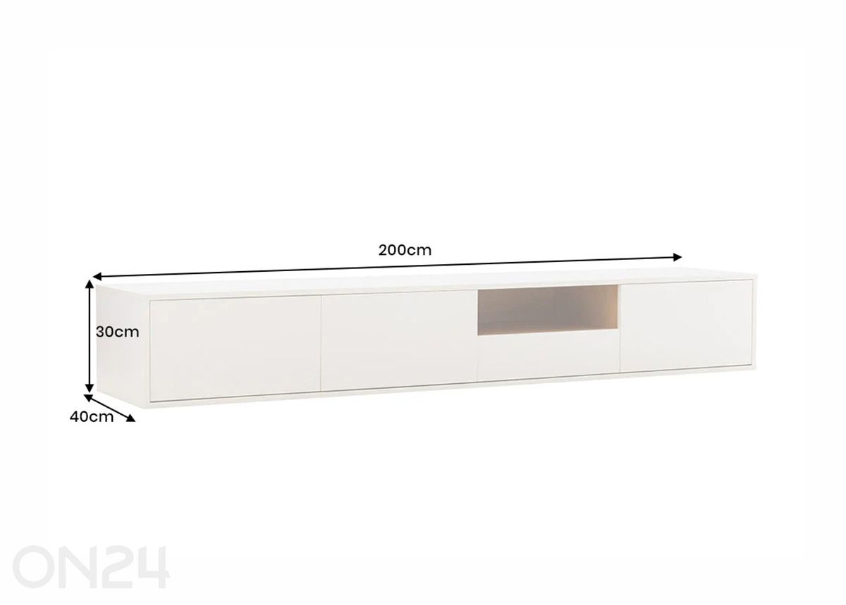 Tv-alus Loft 200 cm suurendatud mõõdud