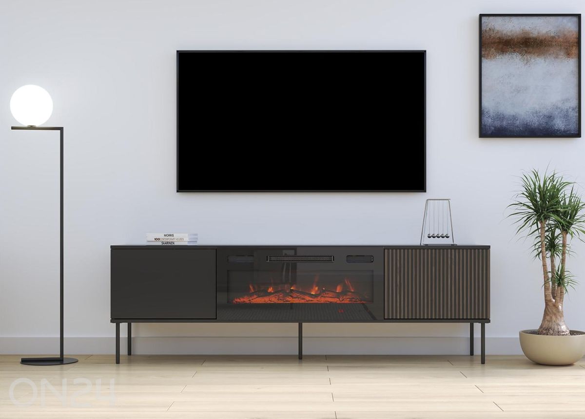 TV-alus Notte 182 cm + elektrikamin suurendatud