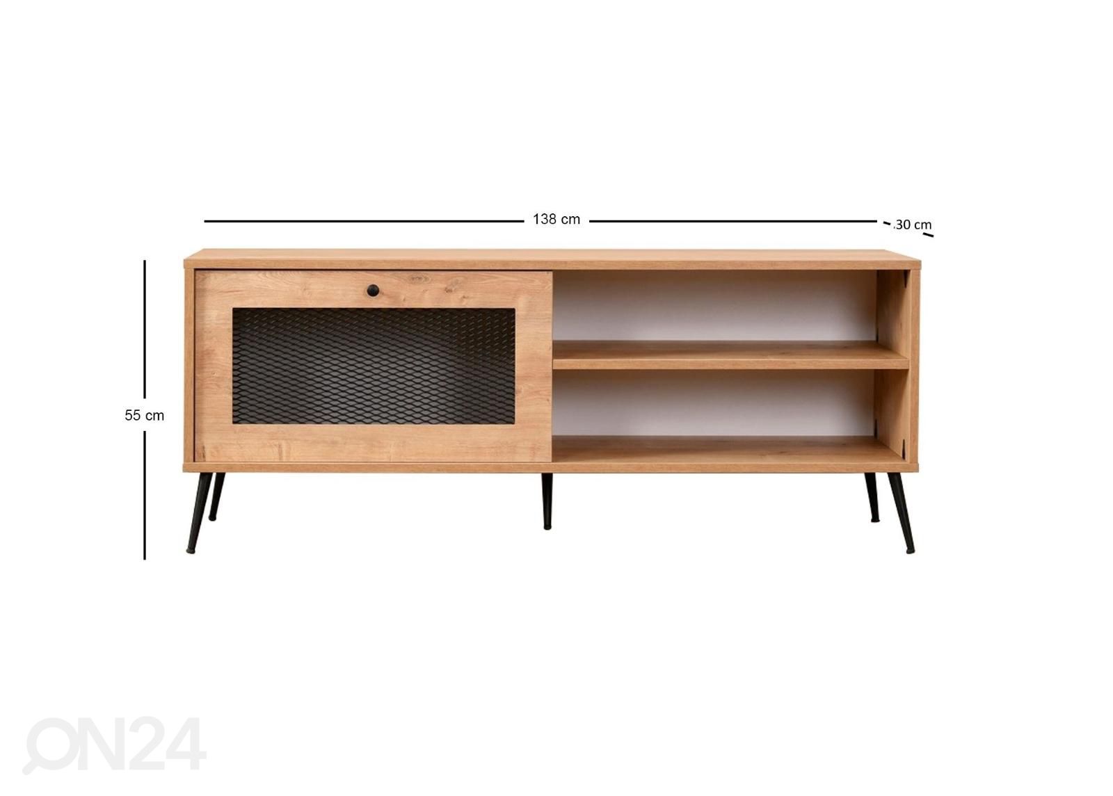 TV-alus Rose 138 cm suurendatud mõõdud
