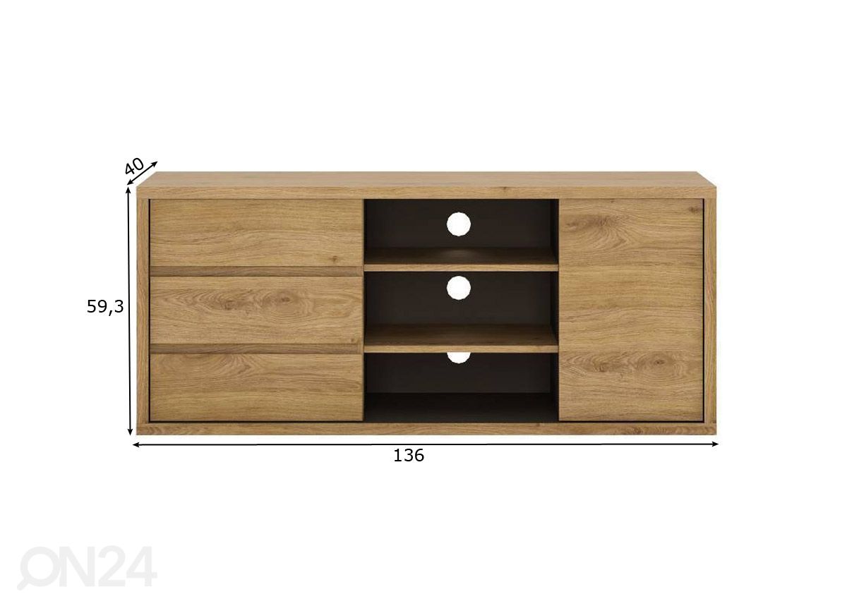 Tv-alus Shetland 136 cm suurendatud mõõdud