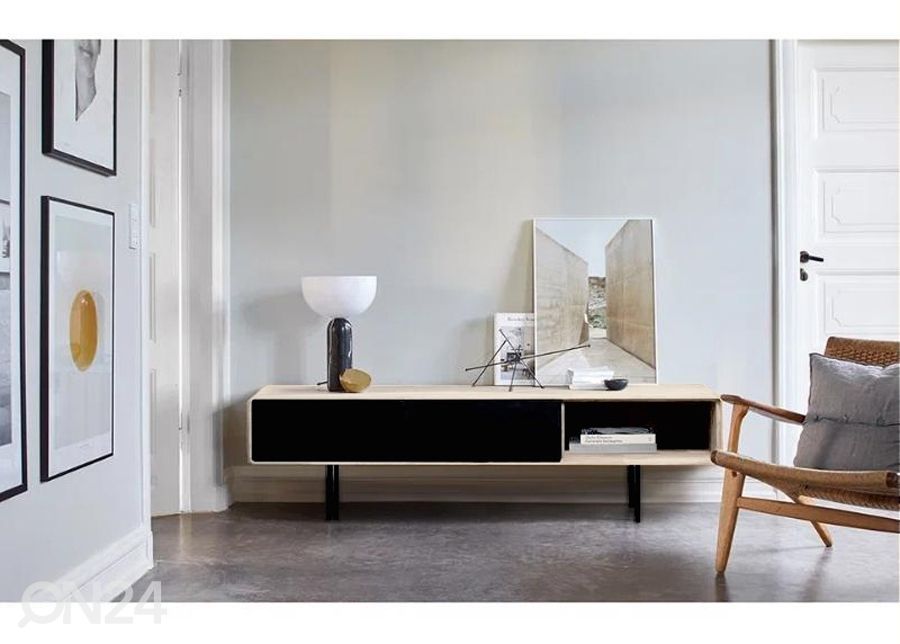 TV-alus Tokyo 160 cm, valge õli suurendatud