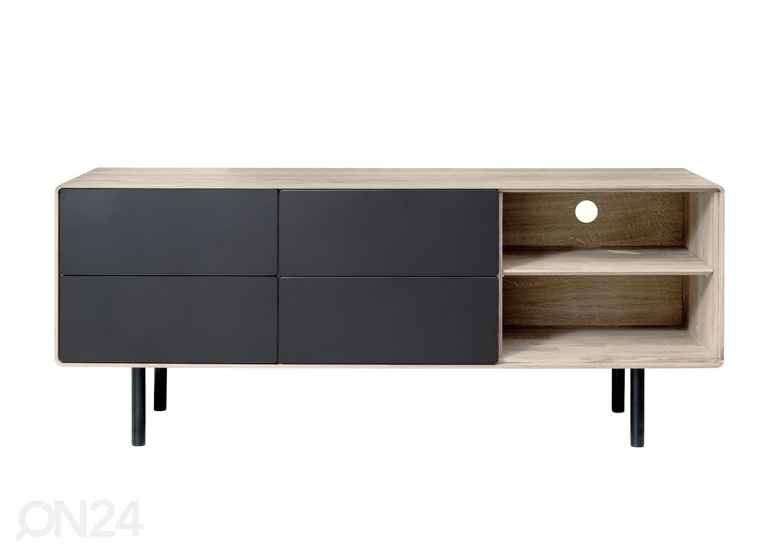 TV-alus Tokyo 160 cm, valge õli suurendatud