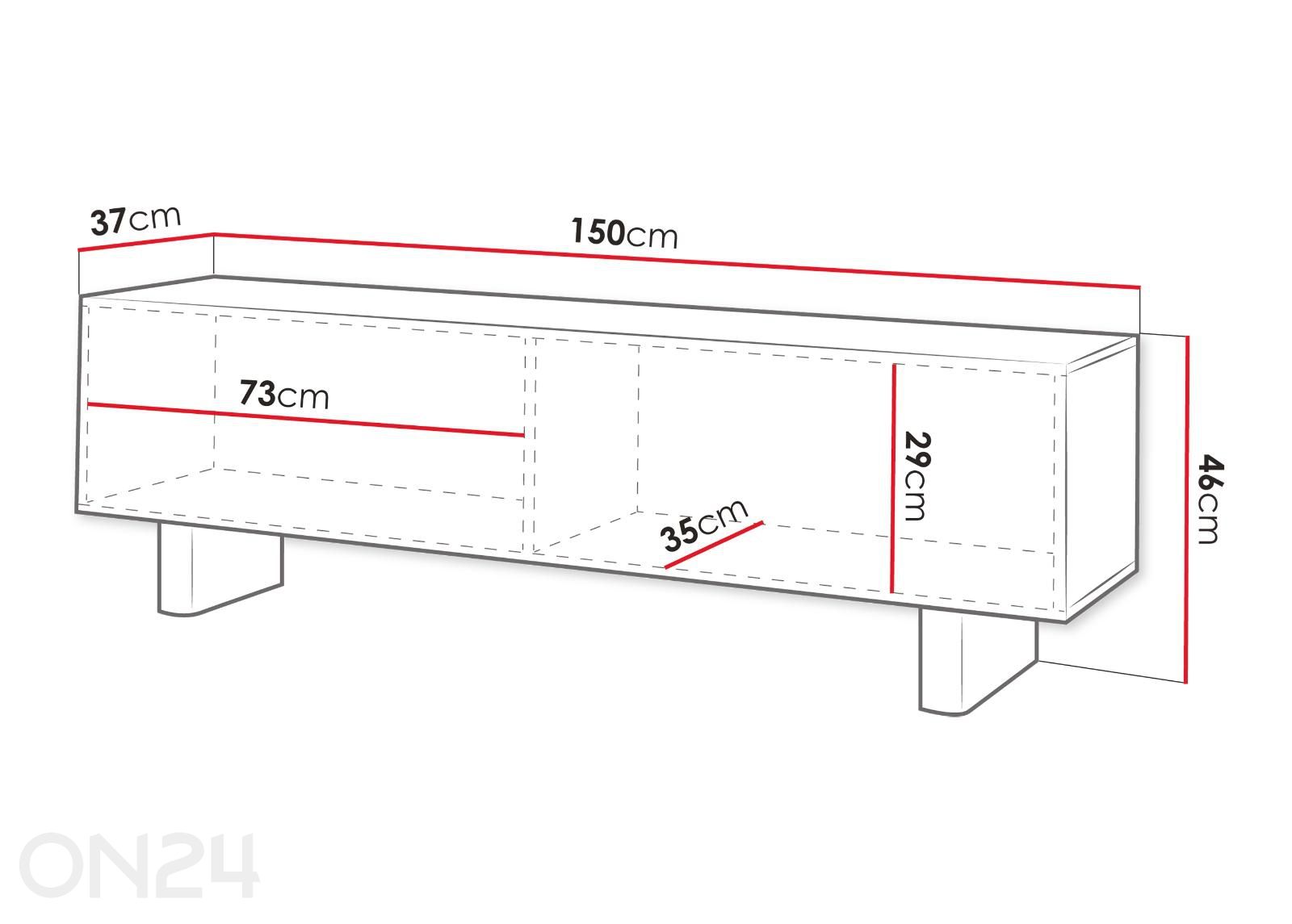 TV-alus Toyo 150 cm suurendatud mõõdud
