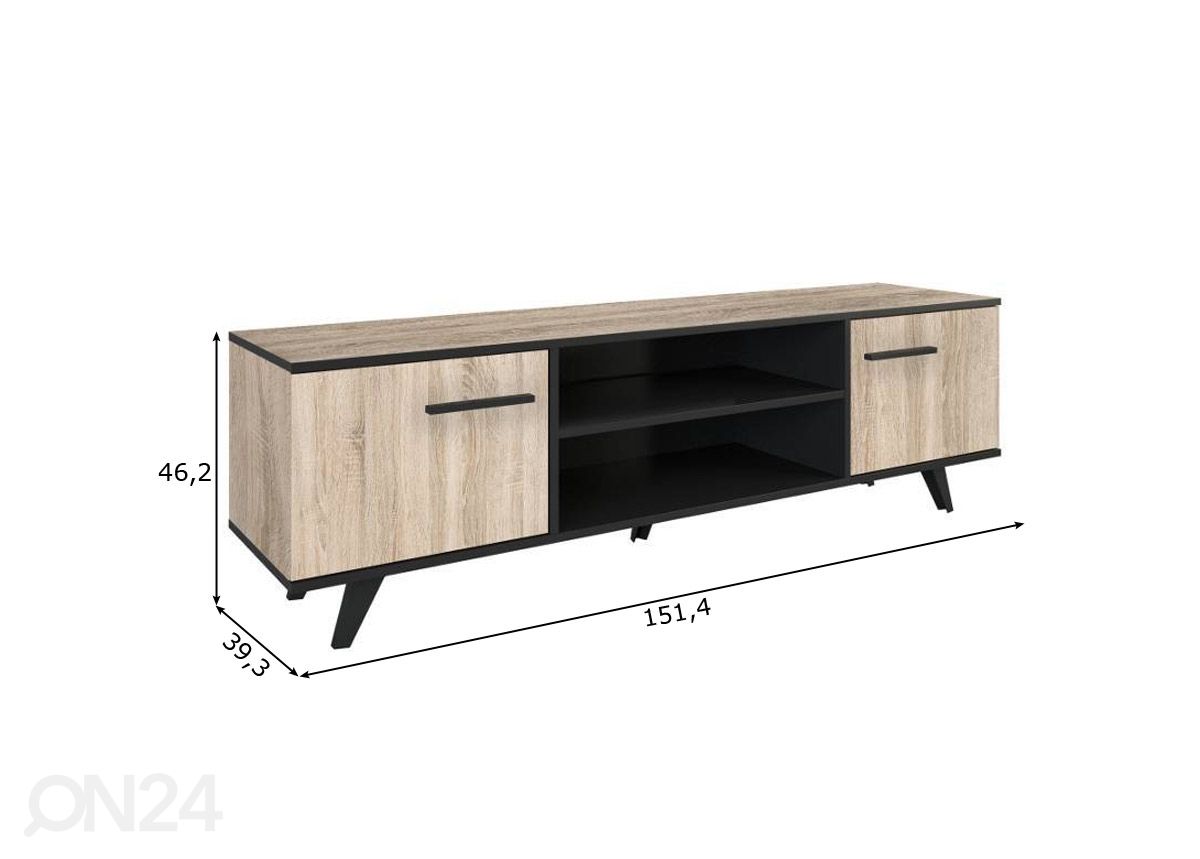 TV-alus Wayne 151,4 cm suurendatud mõõdud