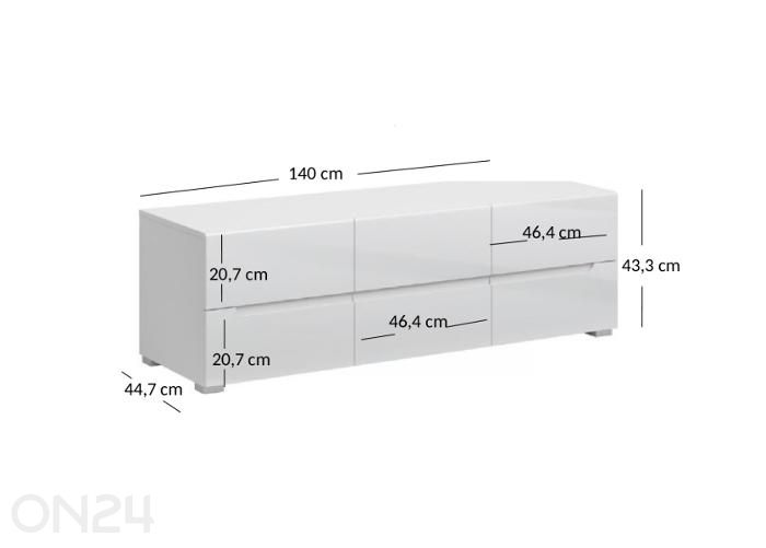 TV-alus Yolk 140 cm suurendatud mõõdud