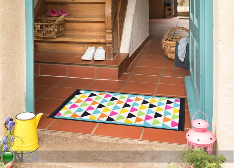 Uksematt Color Triangles bunt 50x75 cm suurendatud