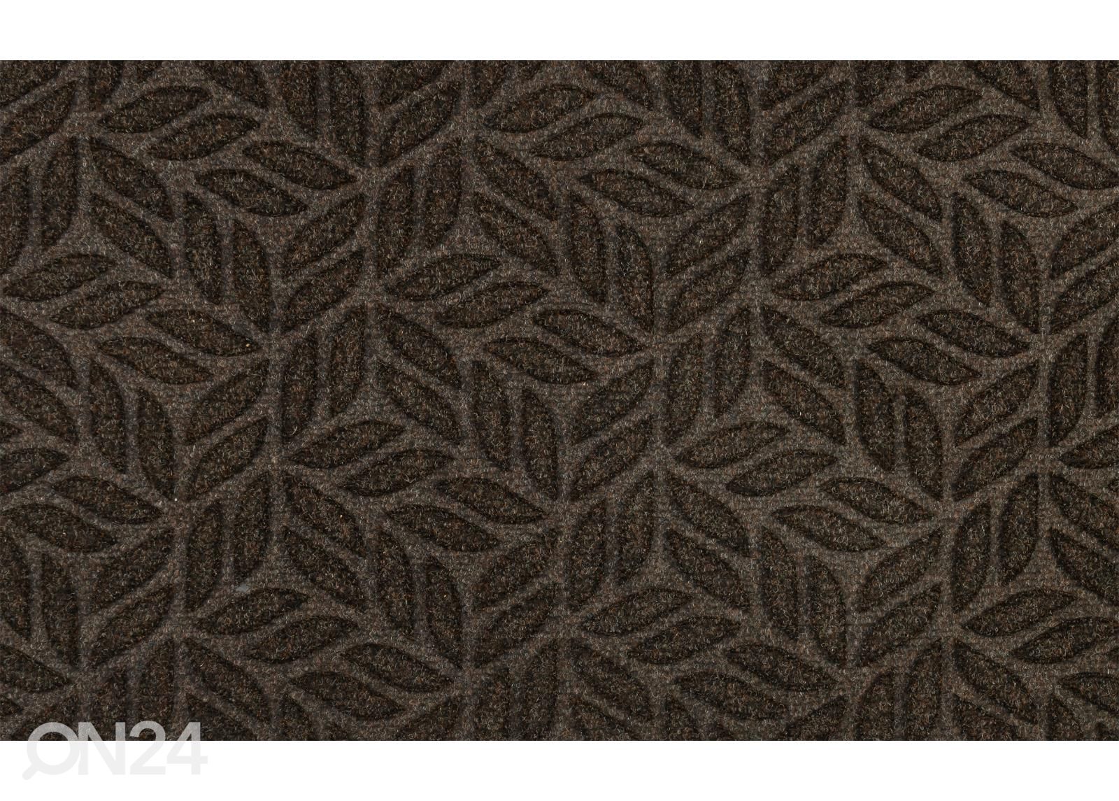 Uksematt Dune Leaves dark brown 45x75 cm suurendatud