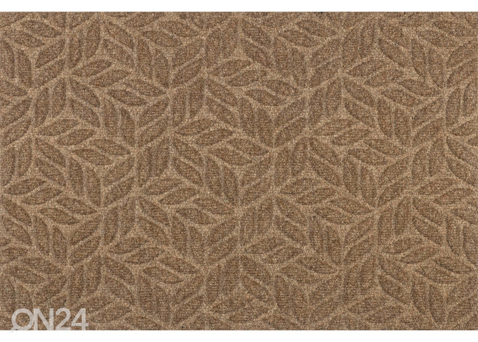 Uksematt Dune Leaves taupe 60x90 cm suurendatud