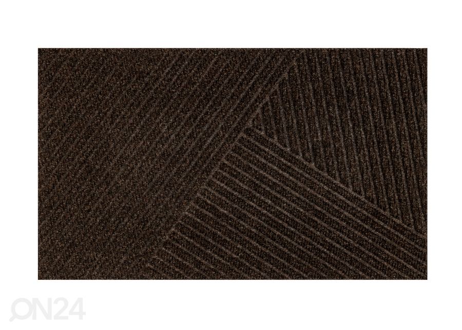 Uksematt Dune Stripes dark brown 45x75 cm suurendatud