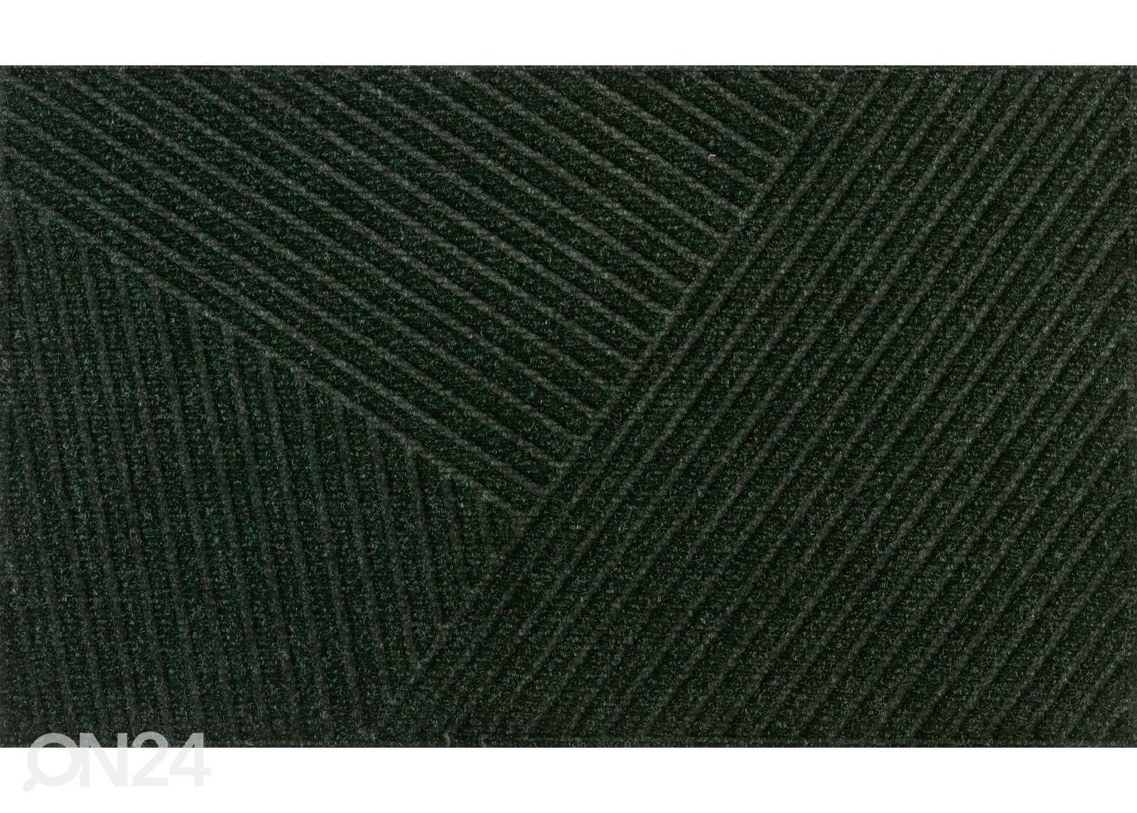 Uksematt Dune Stripes midnight green 45x75 cm suurendatud