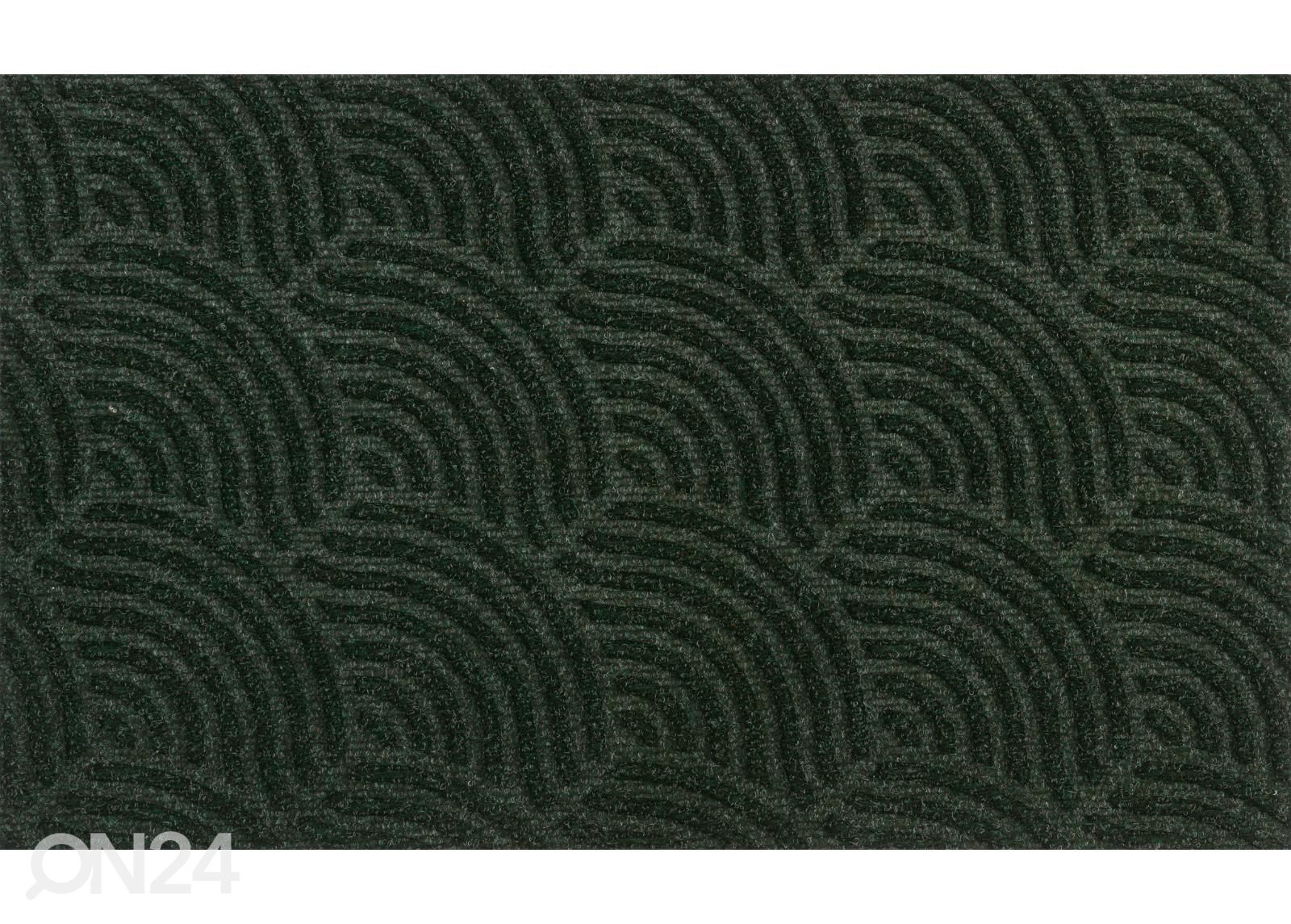 Uksematt Dune Waves midnight green 45x75 cm suurendatud