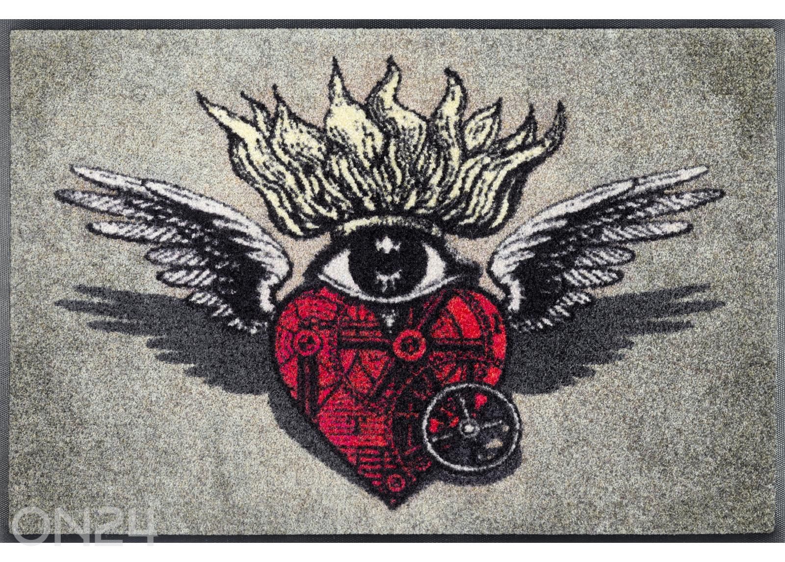 Uksematt Flaming Heart 50x75 cm suurendatud