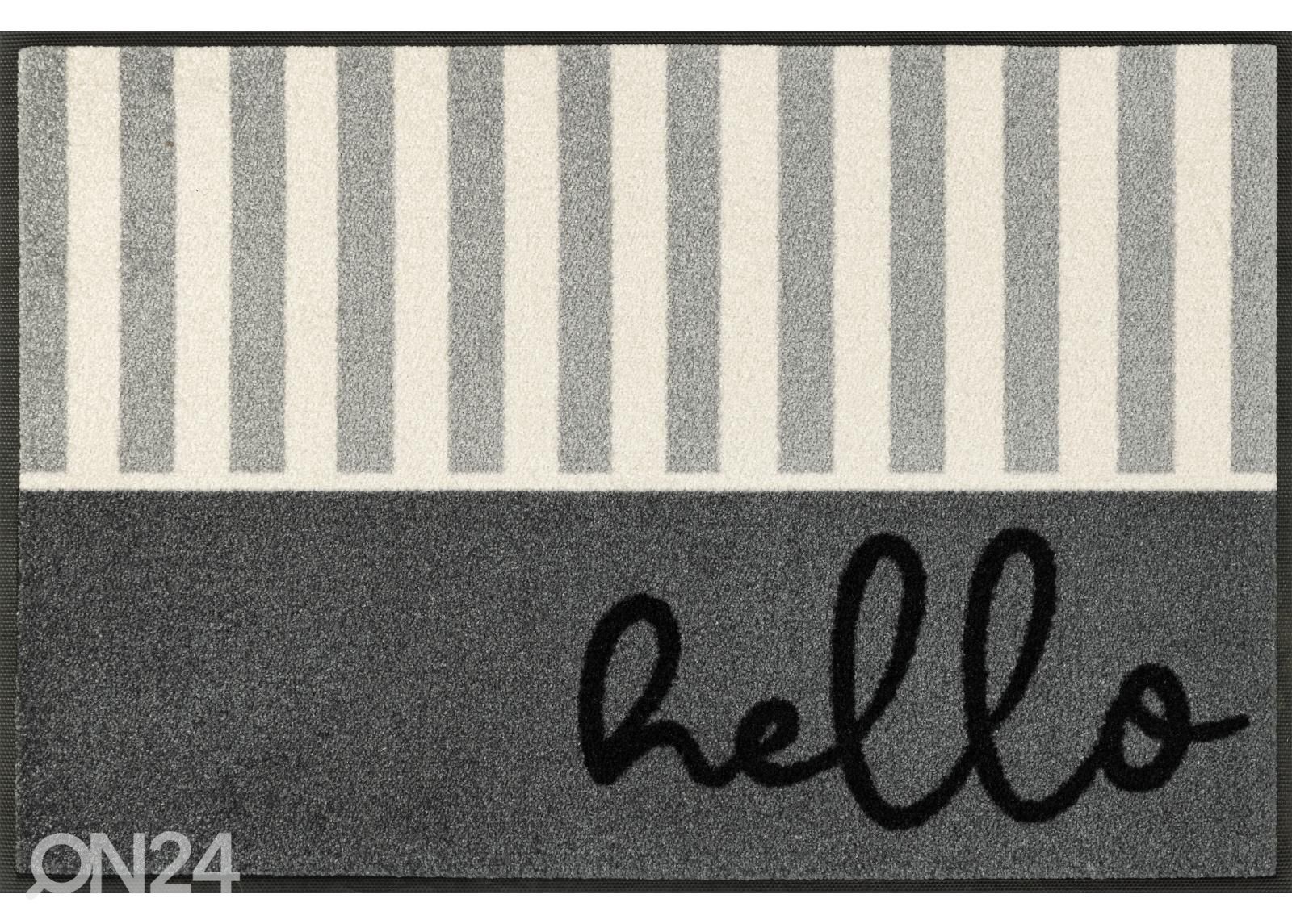 Uksematt Hello Stripes 50x75 cm suurendatud