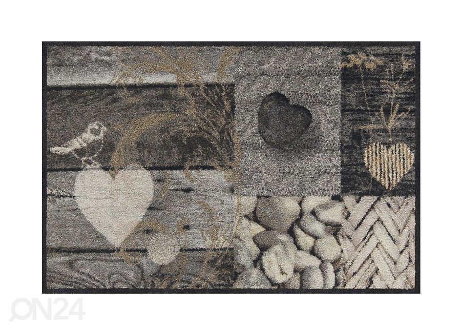 Uksematt Nature Hearts 50x75 cm suurendatud