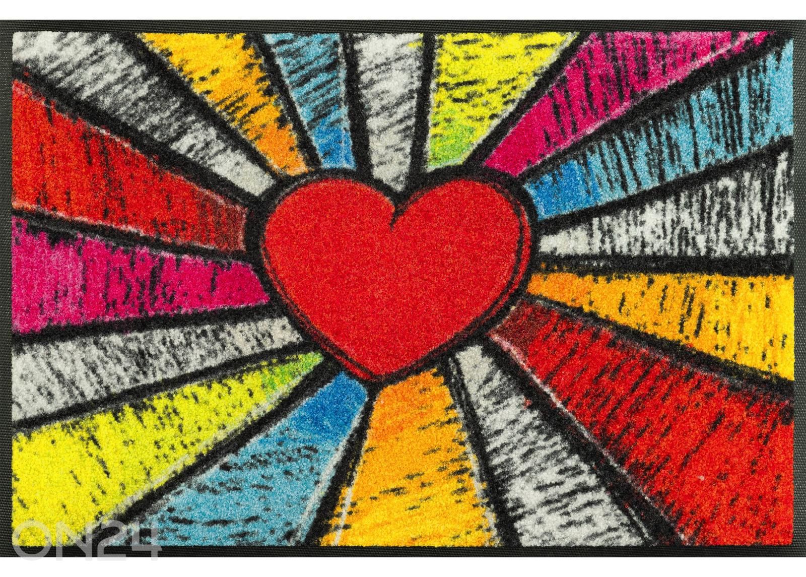 Uksematt Pop Art Heart 40x60 cm suurendatud