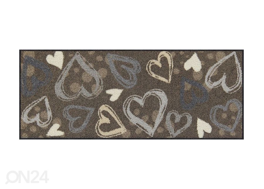 Uksematt Valentine Hearts city-chic 30x75 cm suurendatud