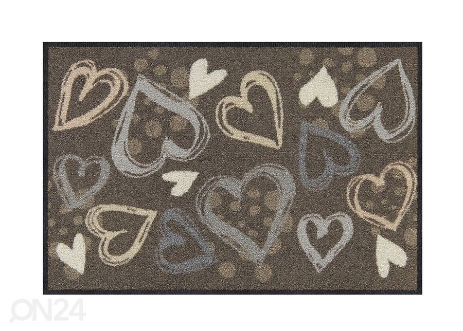 Uksematt Valentine Hearts city-chic 50x75 cm suurendatud