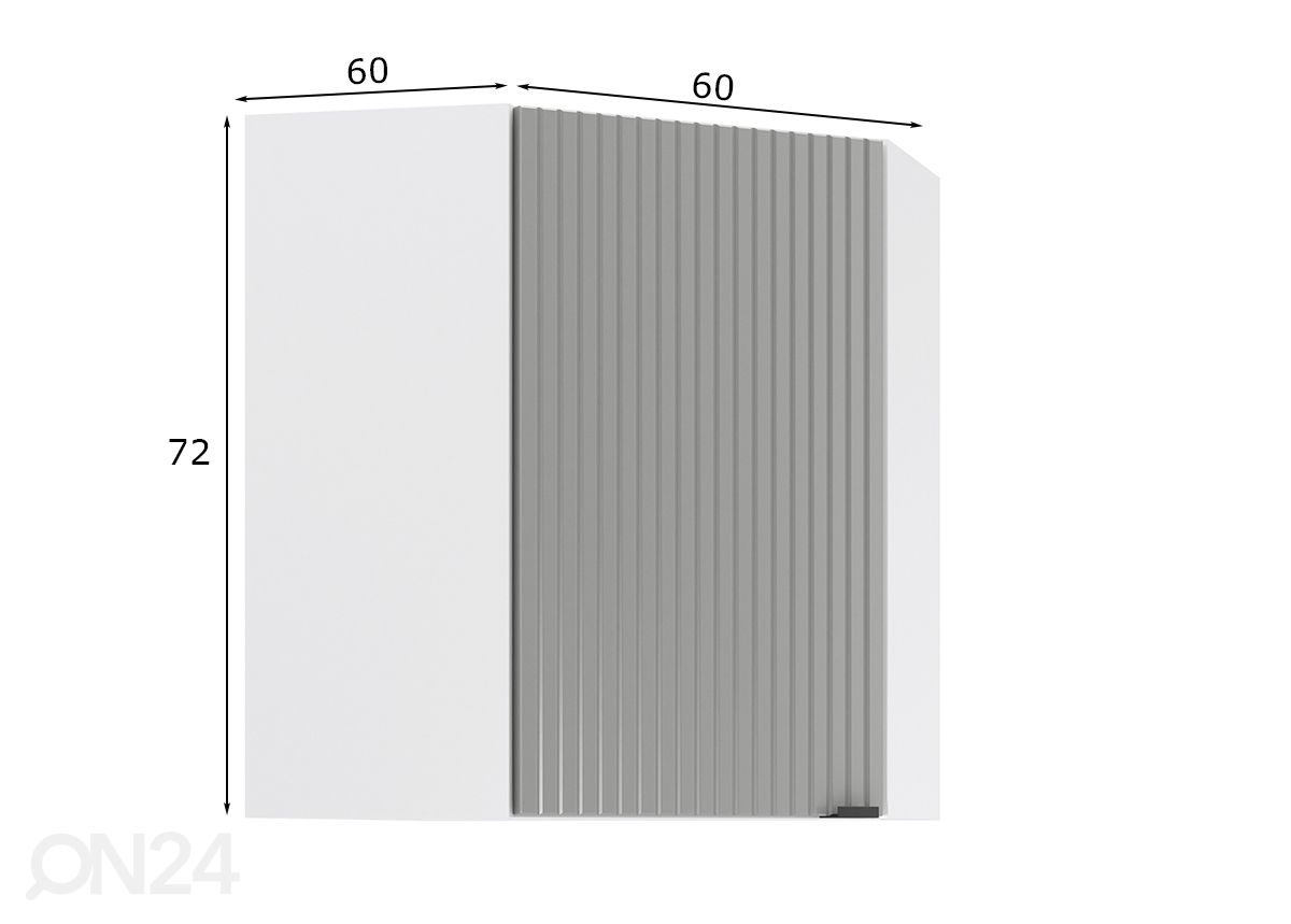 Ülemine nurgakapp Lissone 60x60 cm suurendatud mõõdud