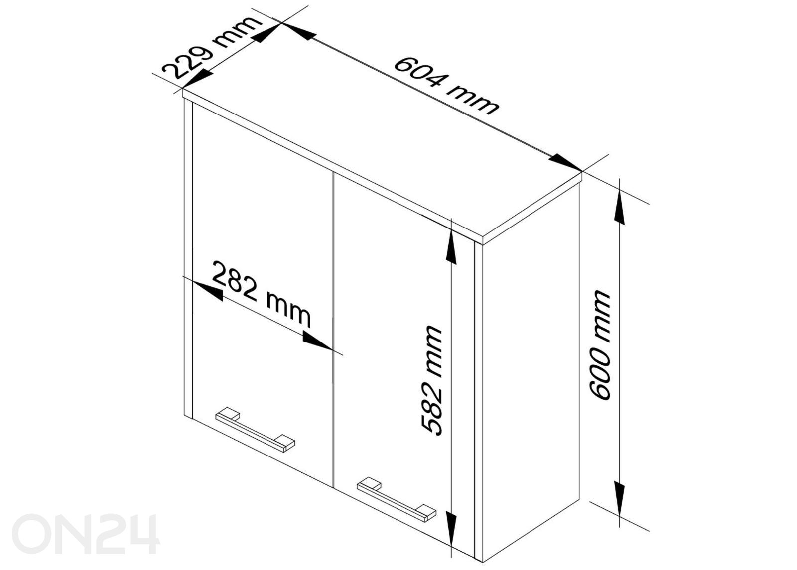 Ülemine vannitoakapp Fin suurendatud mõõdud