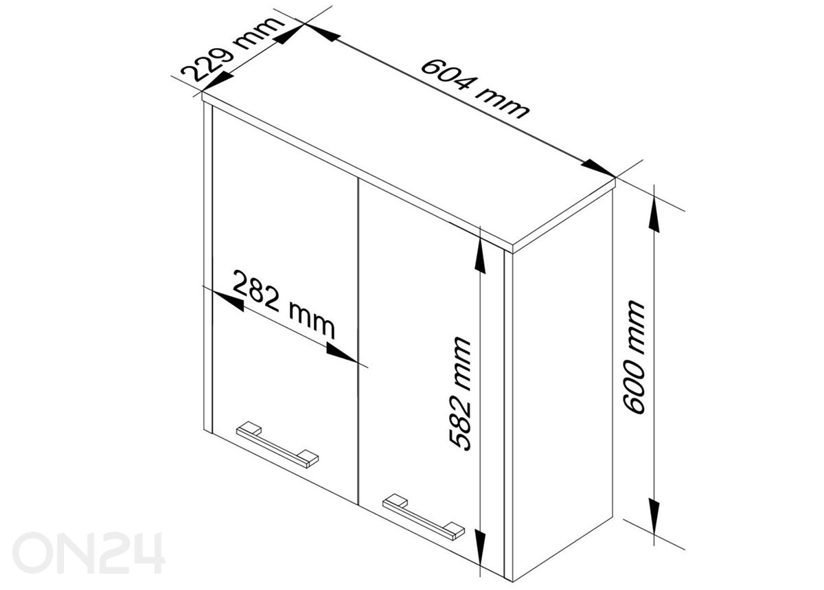 Ülemine vannitoakapp Fin suurendatud mõõdud