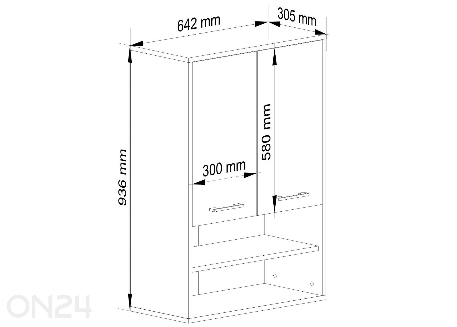 Ülemine vannitoakapp Fin suurendatud mõõdud