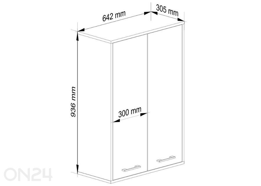Ülemine vannitoakapp Fin suurendatud mõõdud