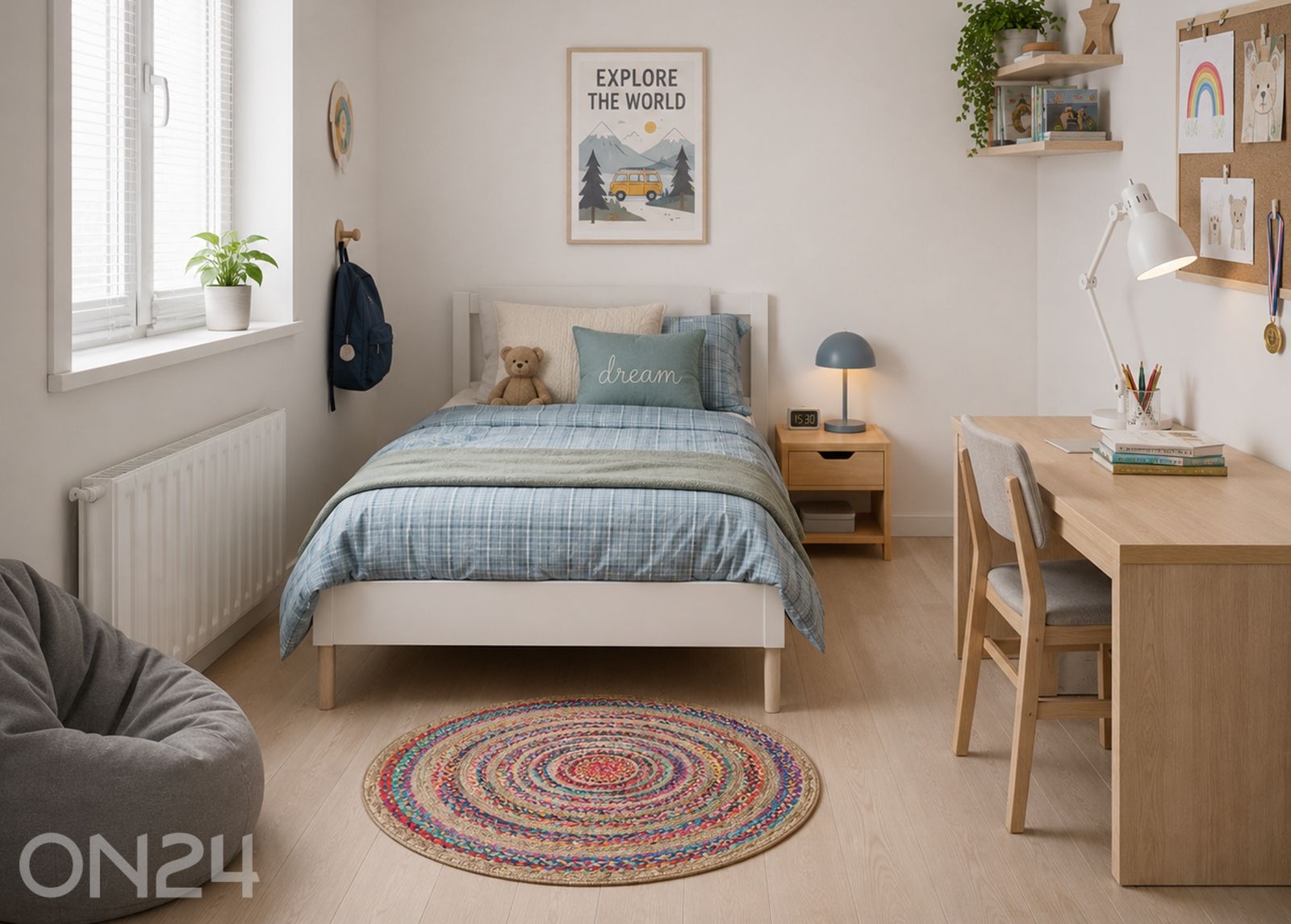 Ümmargune vaip Brady Ø 90 cm suurendatud