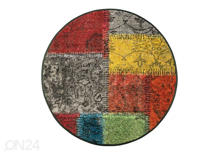 Ümmargune vaip Vintage Patches Ø 85 cm suurendatud