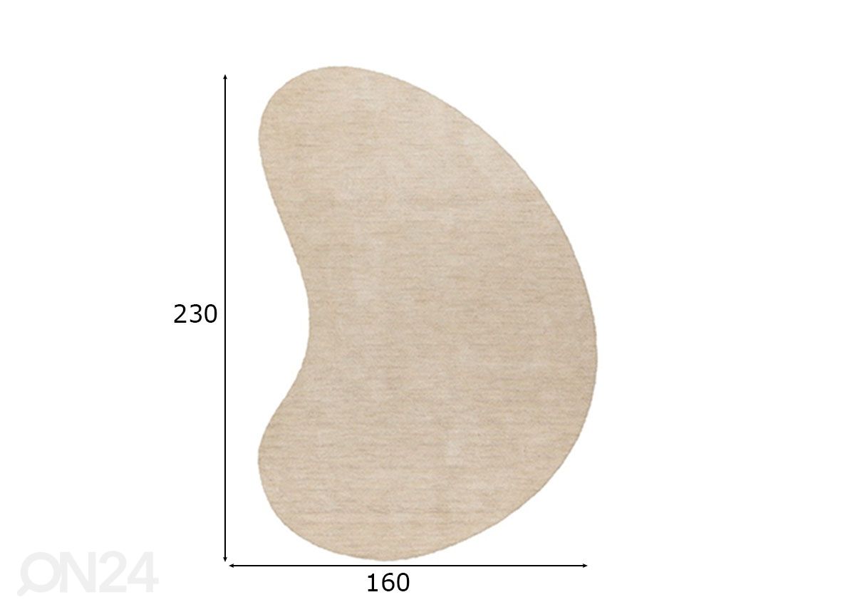 Vaip Comfy 160x230 cm suurendatud mõõdud