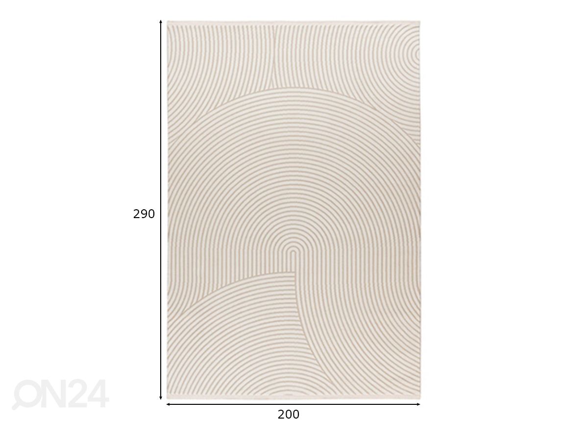 Vaip Elif Ivory 200x290 cm suurendatud mõõdud