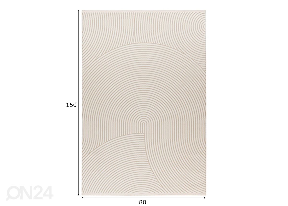 Vaip Elif Ivory 80x150 cm suurendatud mõõdud