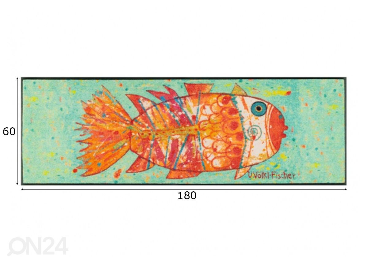 Vaip Funky Fish 60x180 cm suurendatud mõõdud
