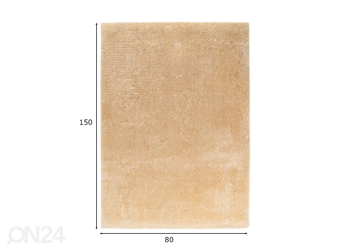Vaip Glamour Beige 80x150 cm suurendatud mõõdud