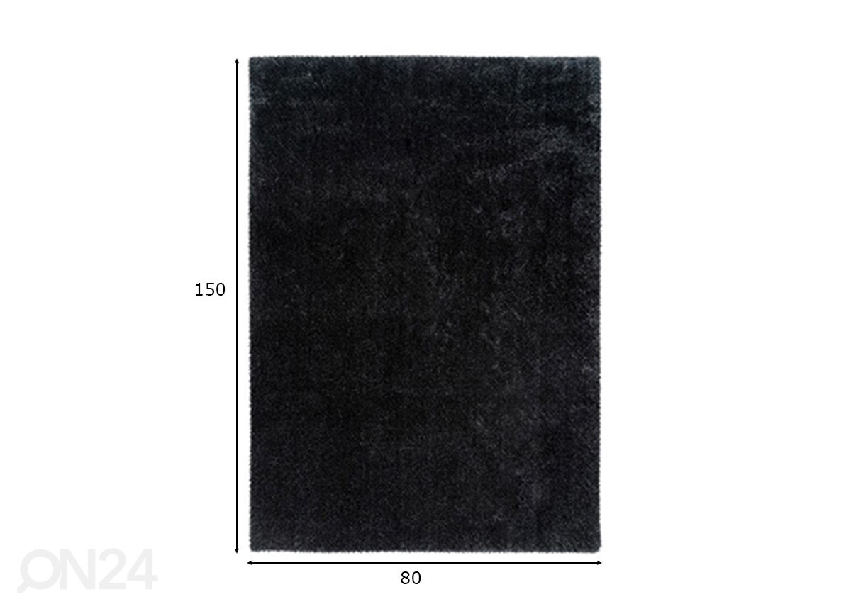 Vaip Glamour Graphite 80x150 cm suurendatud mõõdud