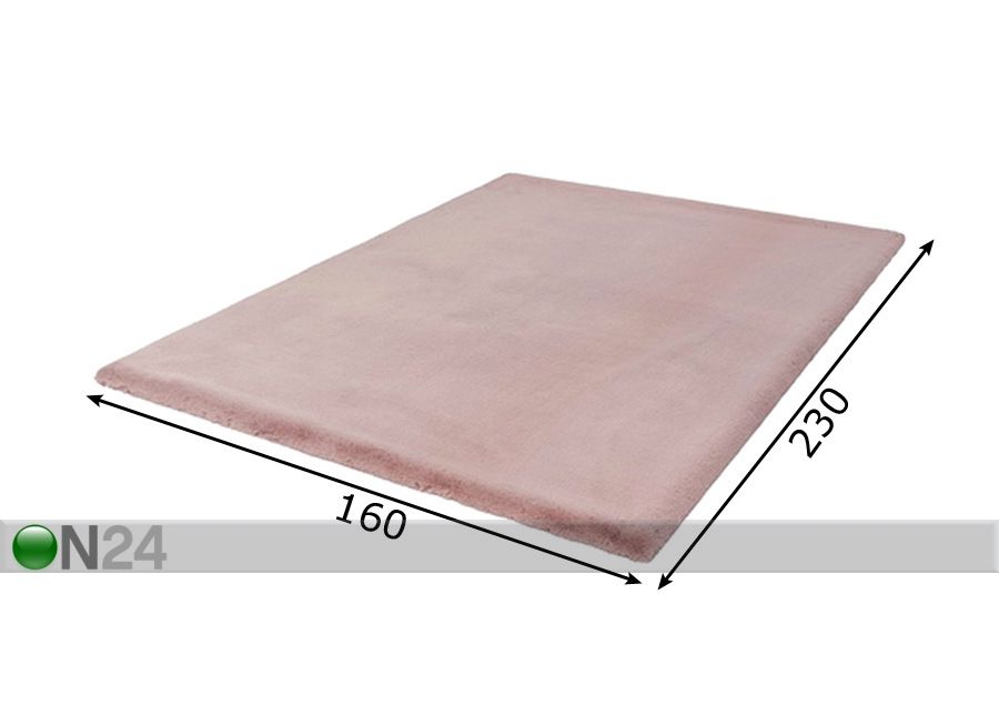 Vaip Heaven Pink 160x230 cm suurendatud mõõdud