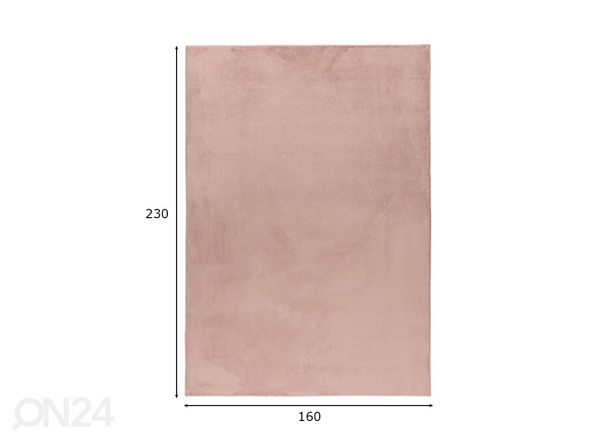 Vaip LOFT Powder Pink 160x230 cm suurendatud mõõdud
