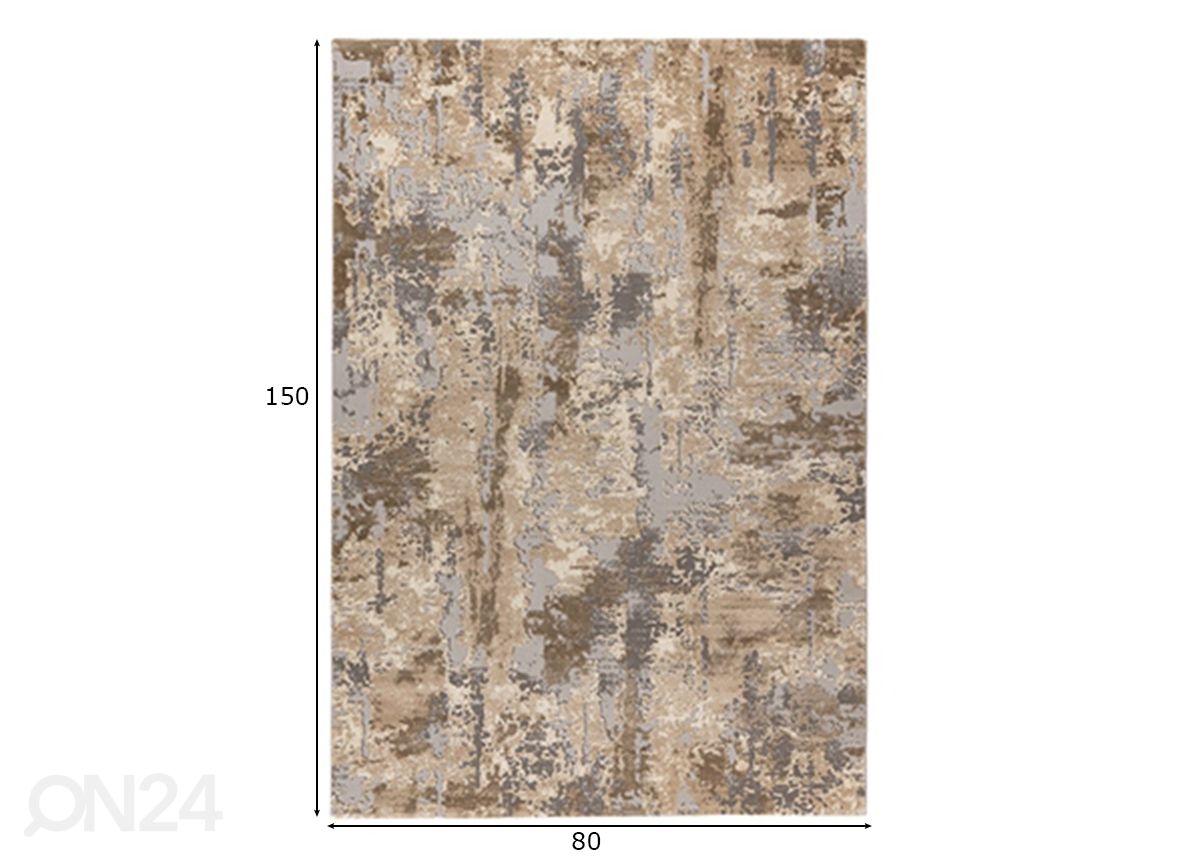 Vaip Monet Beige 80 x 150 cm suurendatud mõõdud
