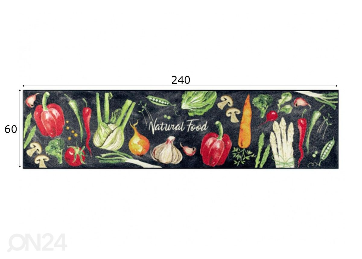 Vaip Natural Food 60x240 cm suurendatud mõõdud