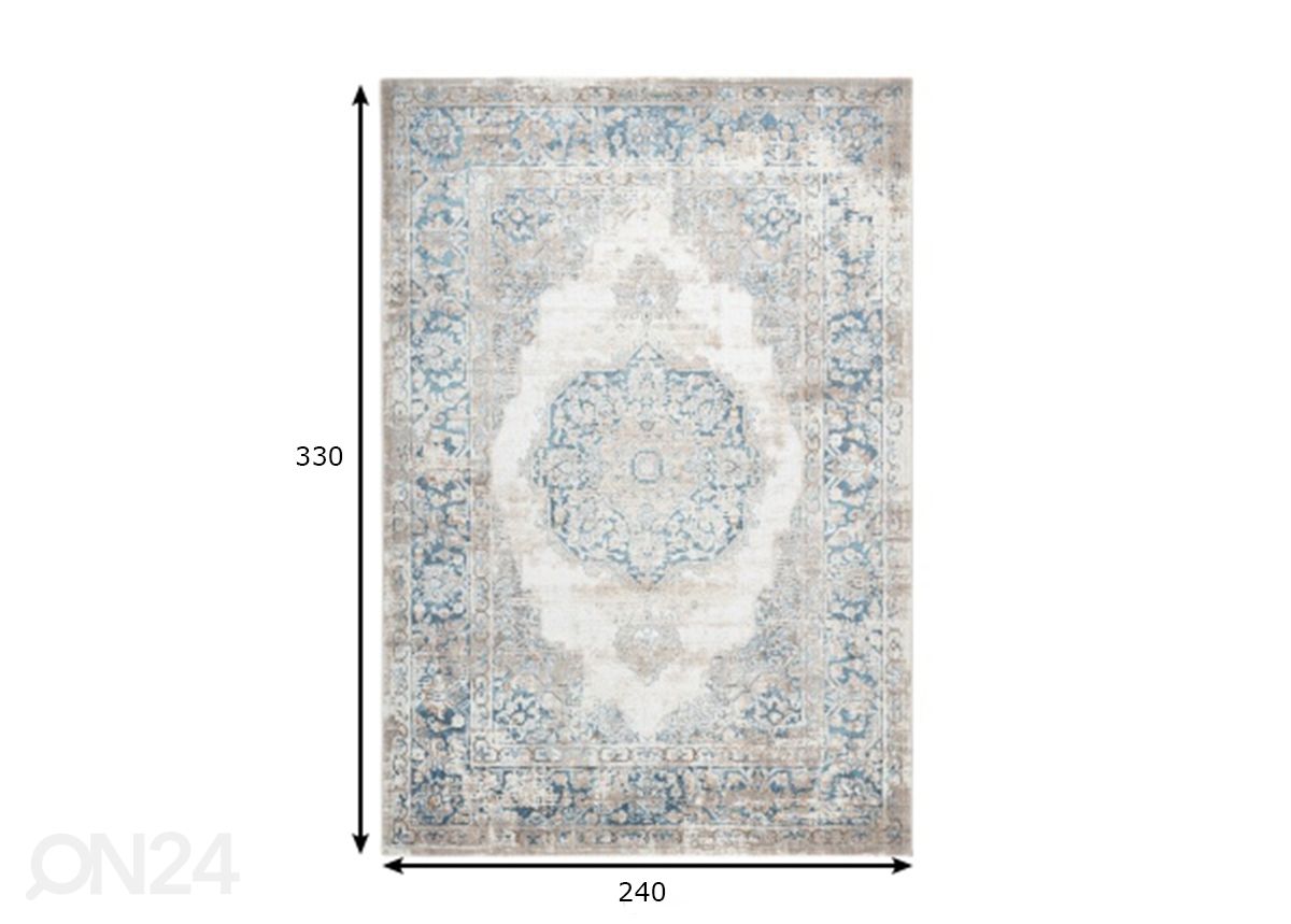 Vaip Pierre Cardin Paris Blue 240x330 cm suurendatud mõõdud