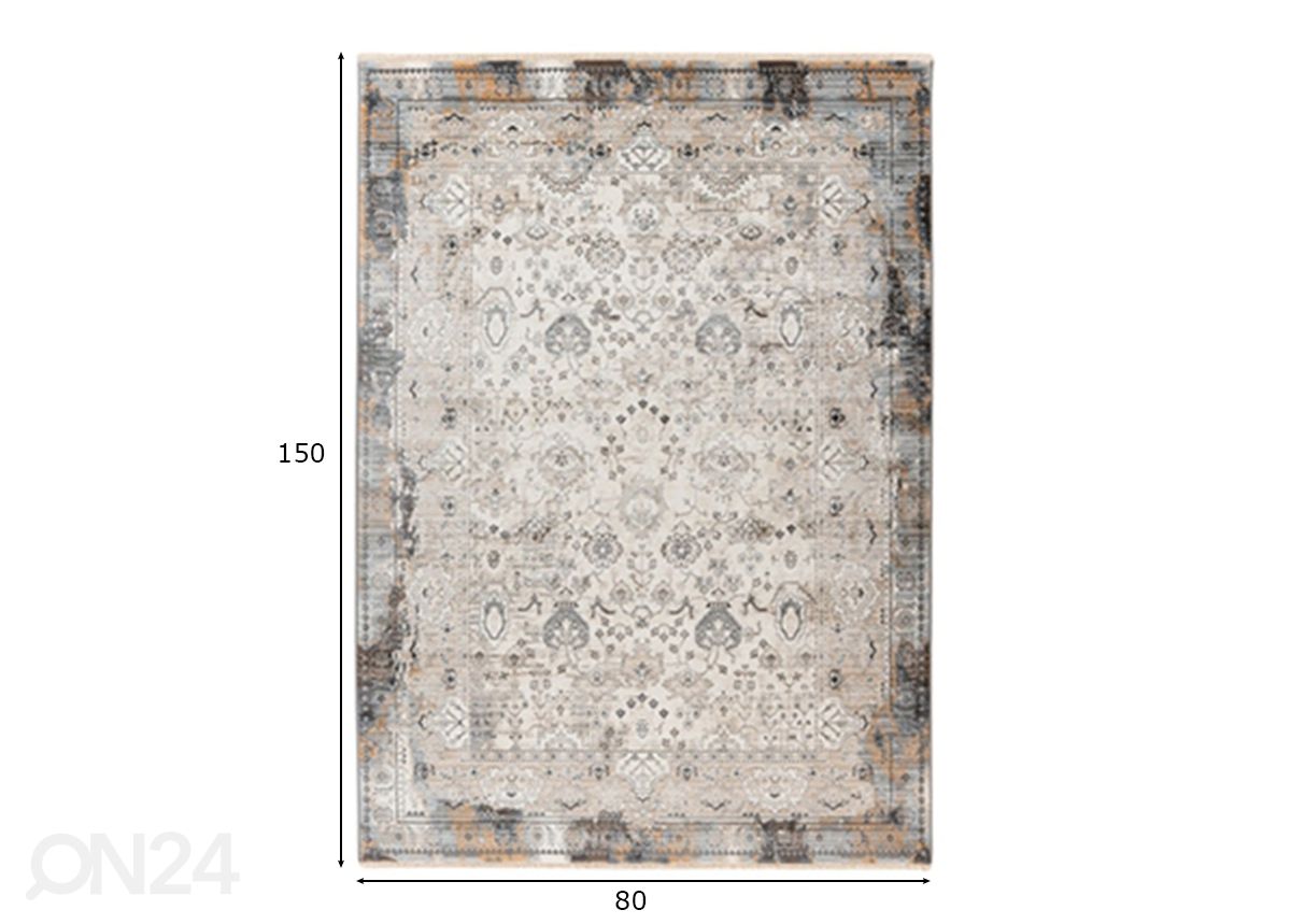 Vaip Prime Silver 80x150 cm suurendatud mõõdud