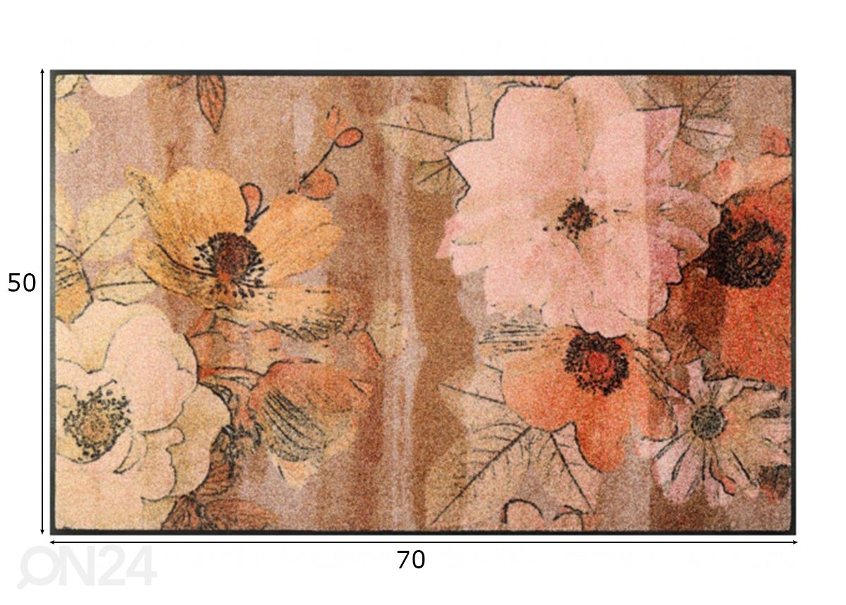Vaip Retro Roses 50x75 cm suurendatud mõõdud