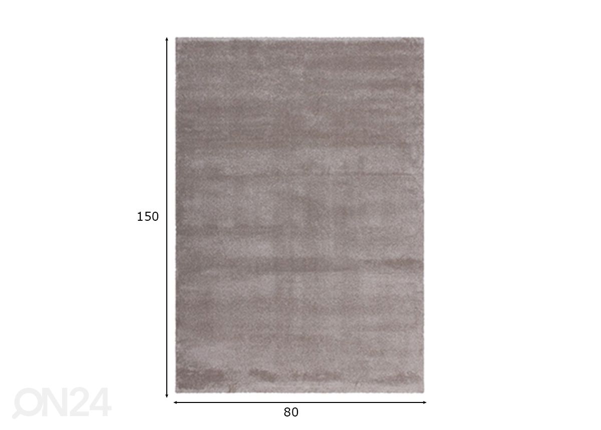 Vaip Soft Touch Beige 80x150 cm suurendatud mõõdud