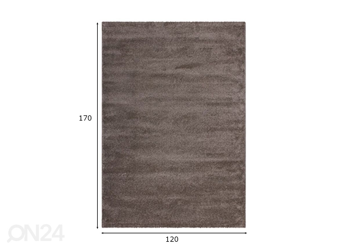 Vaip Soft Touch Light Brown 120x170 cm suurendatud mõõdud
