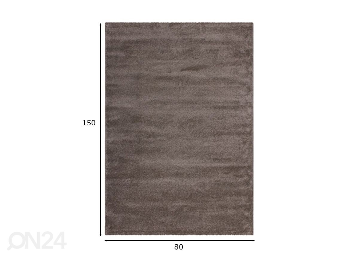 Vaip Soft Touch Light Brown 80x150 cm suurendatud mõõdud