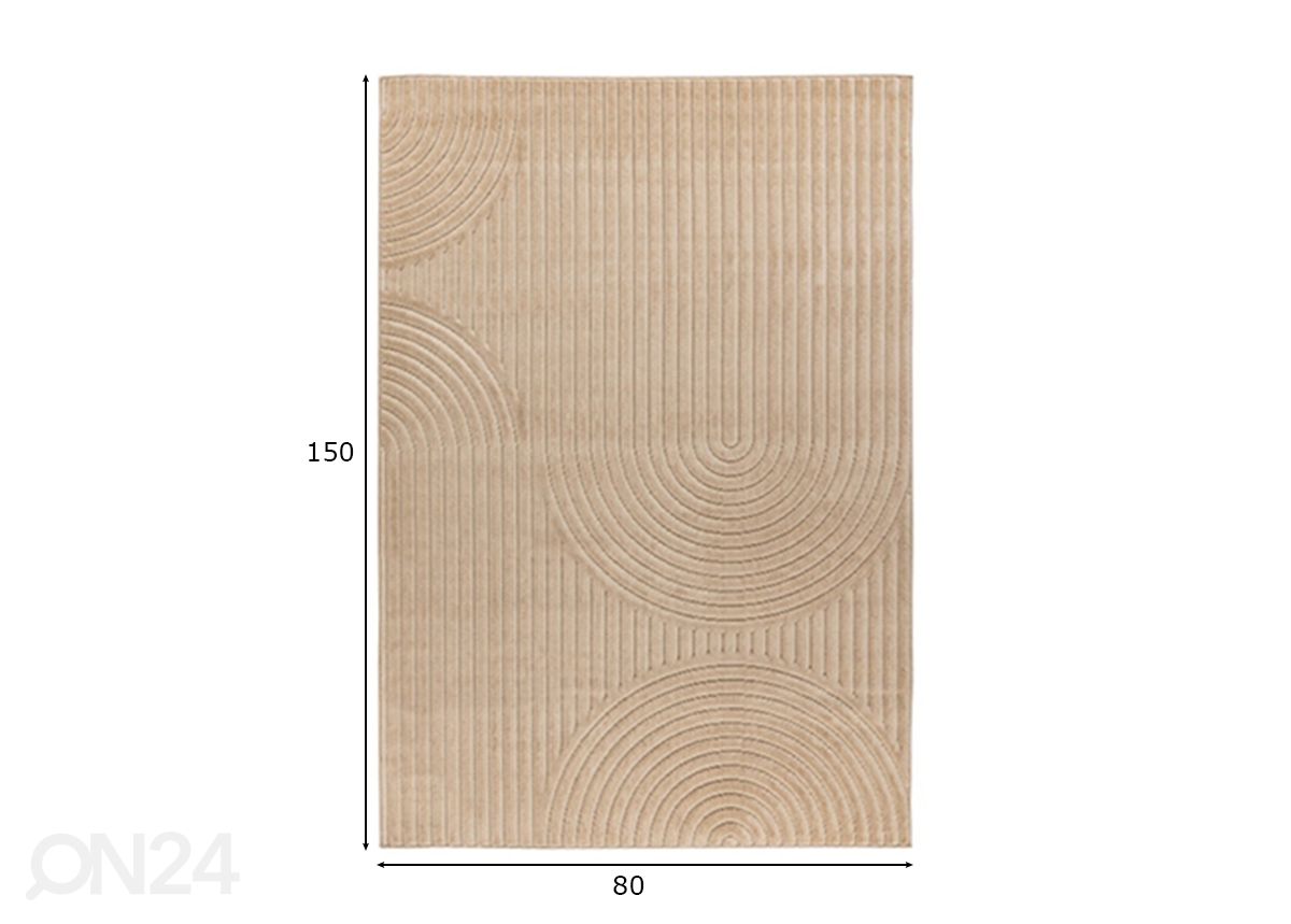 Vaip Viva Beige 80x150 cm suurendatud mõõdud